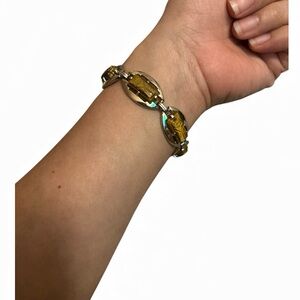 (Vintage )Gold and Brown Chain Bracelet
